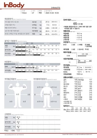 20대 여성 인바디 전
