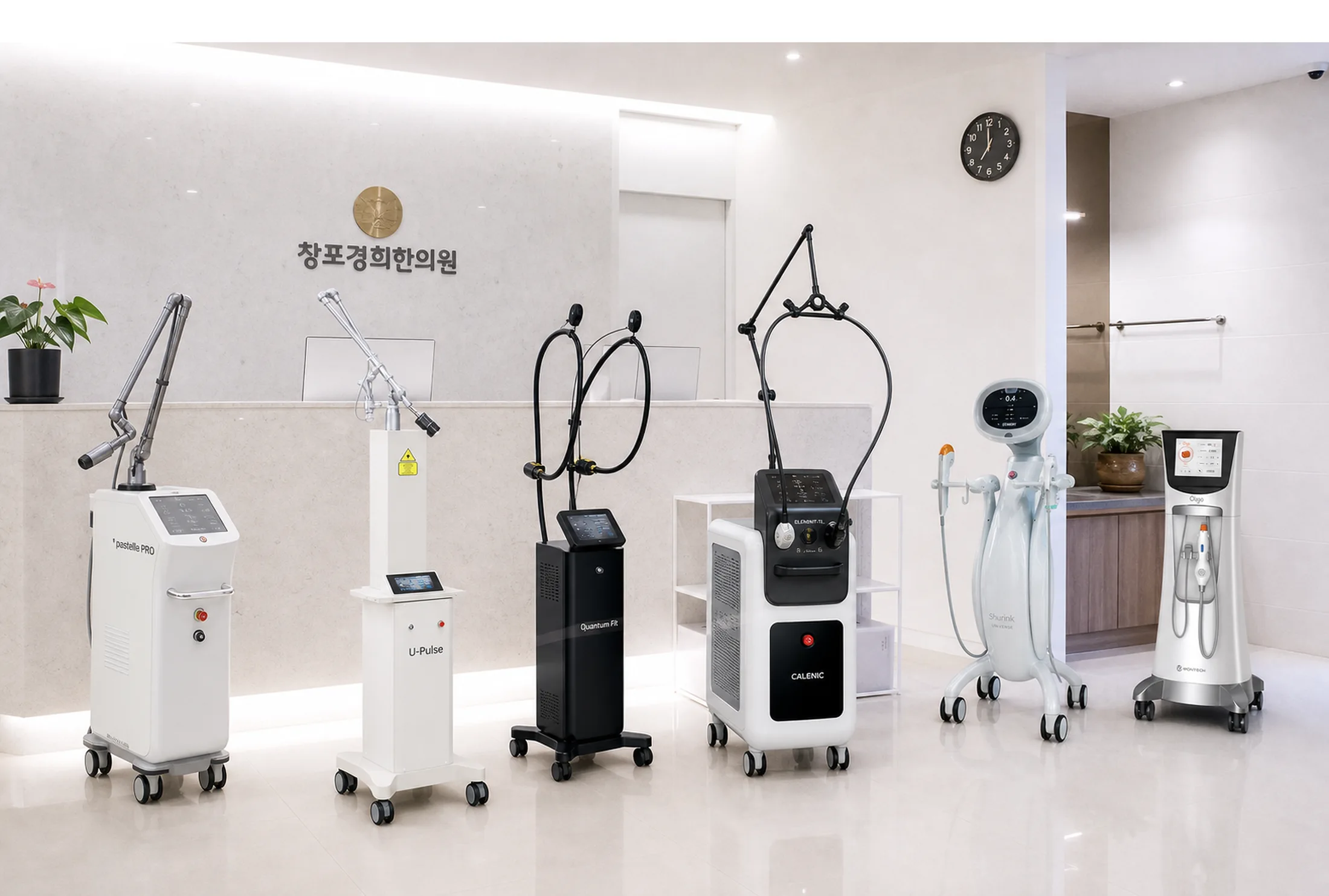 피부·미용 장비 라인업 — 파스텔·유펄스·퀀텀핏·엘레멘트·슈링크·올리지오